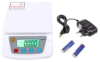 Baijnath Premnath Digital 10kg x 1g Small Size Premium Scale Balance Multi-Purpose Weight Measuring Machine with Adapter Weighing Scale for Laboratories Research Purpose