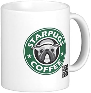Endingfo Star Pug Classic White Coffee Mug