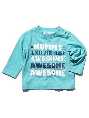 M&Co Baby Boy Long Sleeve Slogan Print Mummy And Me Are Awesome Casual Cotton T-Shirt White 3/6 Mnths