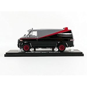 Greenlight Collectibles 86515, A-TEAM DieCast Furgone GMC VANDURA 1983 12cm, Scala 1/43, Nero - immagine 3