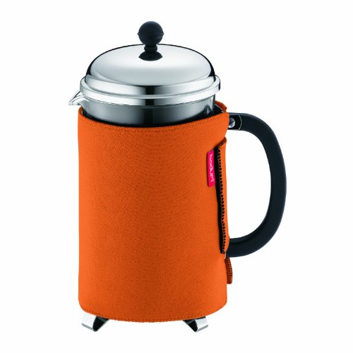 Bodum 10998 – 106 Nero Kaffeewärmer zu Kaffeebereiter Chambord 12 Tassen, Neopren ORANGE