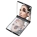 Hrph Makeup Mirrors Mini Portable Folding Compact Hand Cosmetic Make Up Pocket Mirror with 8 LED Light for Lady