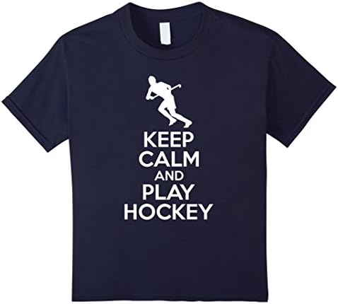 Kids Keep Calm And Play Hockey Funny Hockey Lovers T-shirt 8 Navy