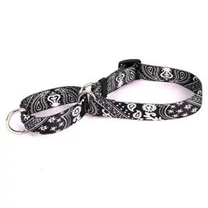 Bandana Black Martingale Control Dog Collar - Size Small 14