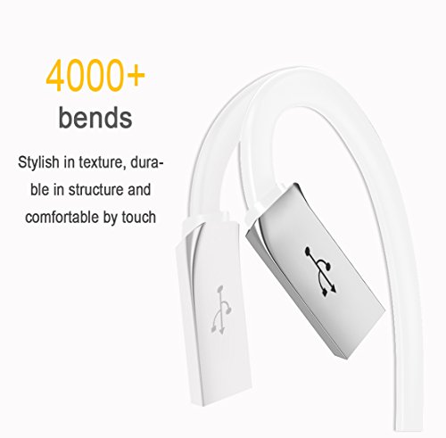 GlobaLink® Neue Micro USB Kabel aus hochwertigem Zinklegierung Design Datenkabel für alle Android Smartphone Lebenslange Garantie [2 pack,2m] Schneeweiß - 4