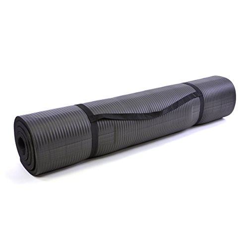 Yoga-Matte extra-dick extra-breit XXL Gymnastikmatte Fitnessmatte Pilates-Matte mit Tragegurt 190 x 102 x 1,5 cm schwarz - 5