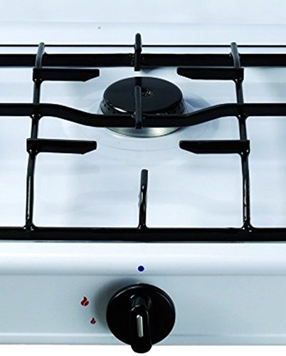 Campingkocher 3 flammig Gaskocher Gasgrill 4,8 KW mit Deckel Gasherd Kochfeld + Grillplatte + Phönix Gasherdkreuz + Gasschlauch-Regler Set - 8