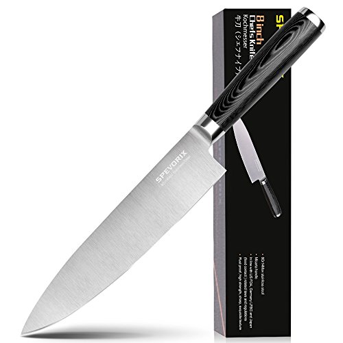 SPEVORIX Kochmesser Gemüsemesser Chefmesser Küchenmesser Allzweckmesser mit Rostfreier Spezialstahl in Premium-Design