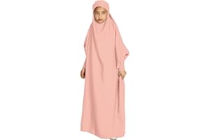 Odizli Robe de prière Abaya - Pour enfants et filles - Manches longues - Robe musulmane islamique - Robe turque arabe - Robe de prière pour le Ramadan