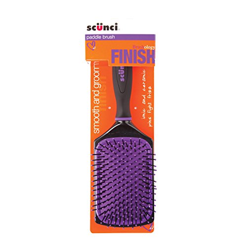 Scunci Girls and Womens Paddle Finish Brush in Black