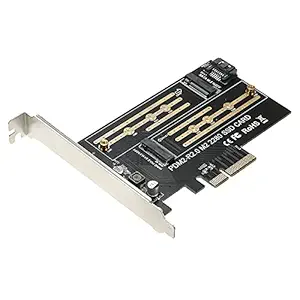 Layfuz M.2 NVME to PCI-E X4 Expansion Card SSD Adapter Card with M.2 M-Key B-Key Interfaces Support NVME SATA Dual Protocol