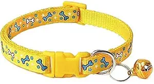 Dog Trust Printed Adjustable Small Cat Everyday Collar Small Polyeste r(18-30 cm) (Pack of 1) (Yellow)