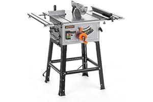 DOVAMAN DTS01A Sierra de Mesa 2000W, Hoja de 254mm, 5000 RPM, Corte a 45°, Profundidad de Corte Máxima de 73mm, con Soporte y Mesa Extensible, Sierra Circular de Mesa para Madera