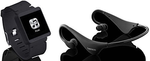 Preisvergleich Produktbild Lenco Bluetooth Sportuhr m.MP3 MP3Sportw100sw+Heads