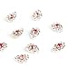 Five Season 10pcs 3D Water Drop Shape with Silver & Red Rhinestones Nail Art DIY Decorations