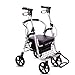Produktbild Qucasyl Rollator Walker mit Sitz, Komfort Griffen und Dicke Rückenlehne, Klapp Walker für Senioren, Antimicrobial Schutz, 10" Räder, Silber-Weiß-Rahmen