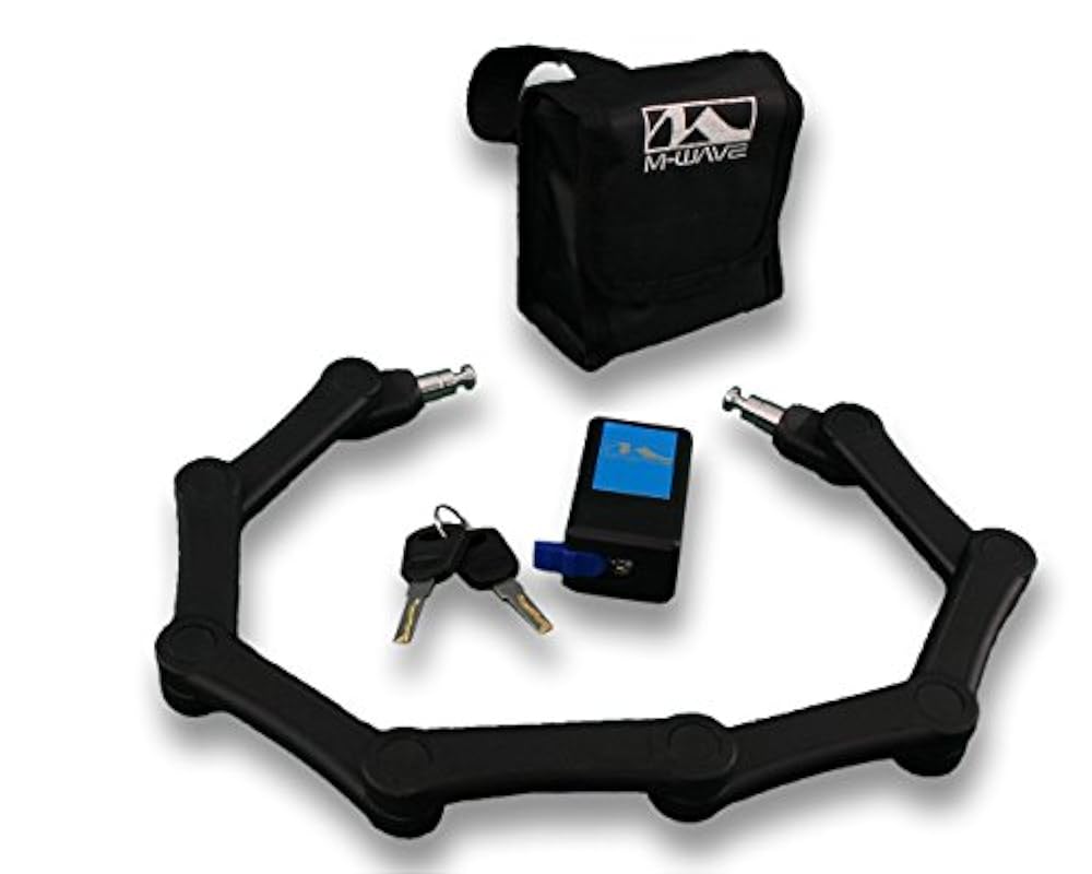 Fahrradschloss Falt-Schloss M-Wave Glieder gefaltet 11 x 11 x 5 cm, Länge 720mm, schwarz mit Tasche