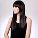 Bigood 65cm Fashion Natural Smooth Party Neat bang Black Long Straight Wig