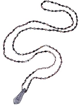 Fallen Kristall Perle Halskette Natürlich Roh Halbedelsteine Anhänger Halskette zum Frau, 34