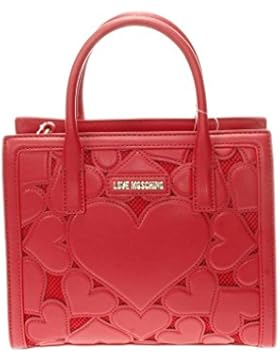 Love Moschino Intarsia hand bag with belt removable red