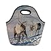 Produktbild Portable Bento Lunch Bag,Winter,Reindeers in Natural Environment Tromso Northern Norway Caribou Antler Wildlife Decorative,for Kids Adult Thermal Insulated Tote Bags