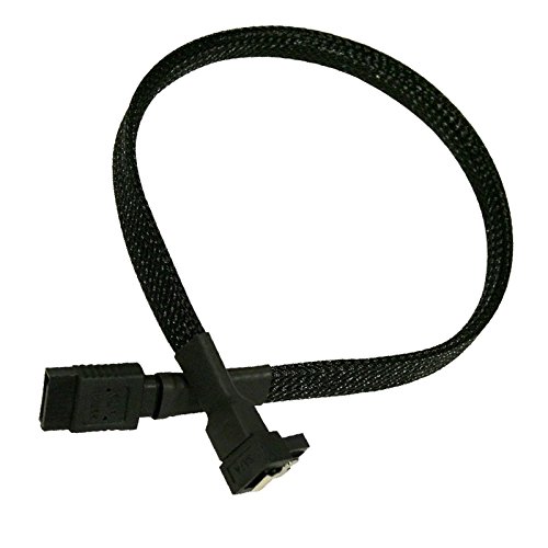 Nanoxia SATA 3.0 Anschlusskabel, abgewinkelt, Sicherheitslasche, 45 cm, carbon