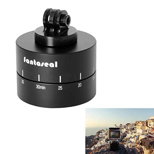 Fantaseal 360° Giratorio y 60 Minutos Lapso de Tiempo Estabilizador Escena Lapso para GoPro Hero 4 / 3+ / 3 / Session, SJCAM SJ6000 / SJ5000 / SJ4000, Xiaomi Xiaoyi, Garmin Virb XE y más Cámaras de Acción
