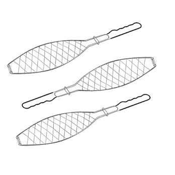 3 X Fischbrter Fischkorb Grillkorb Fr Fisch Verchromt Grillrost Grillguthalter Gemsegriller Fischhalter Fr Grill Bbq