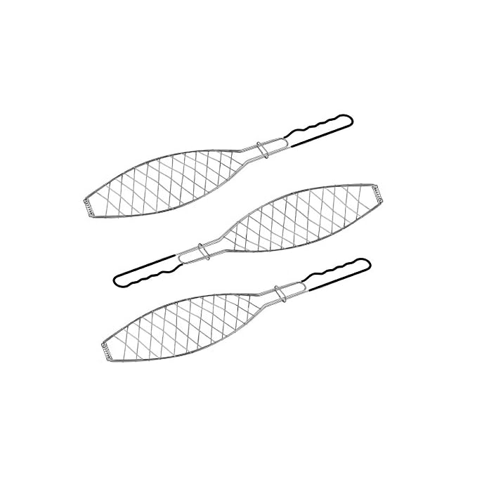 3 X Fischbrter Fischkorb Grillkorb Fr Fisch Verchromt Grillrost Grillguthalter Gemsegriller Fischhalter Fr Grill Bbq
