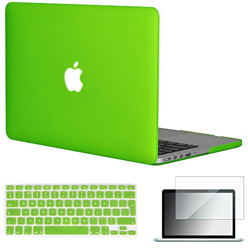 Topideal 3 in 1 – [EU/GB-Tastatur Version] Matte Hart-Schutzhülle für MacBook 13 Pro 33,8 cm (13 Zoll) mit Retina-Display-Modell A1425 / A1502 (ohne CD-ROM-Laufwerk) + Tastaturhülle + Displayschutzfolie