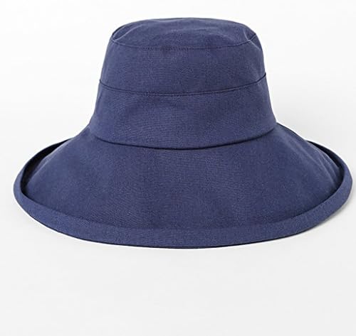 Sun Hats Beach Cap Personalized Travel Foldable Female Scroll Breathable Sun Cap ( Color : Navy )