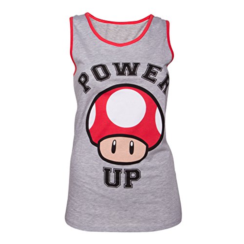 Preisvergleich Produktbild Nintendo Roter Pilz Tank Top (Damen) -L- Grau