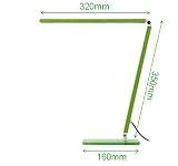 (Grün) 7W LED dimmbar schreib Tischlampe 600 lumen Klemmleuchte 48 LEDs mit Touch Funktion 5500-6500 Kelvin AC90-240V DC12V Universal - 2