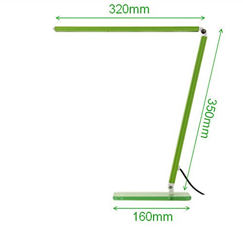 (Grün) 7W LED dimmbar schreib Tischlampe 600 lumen Klemmleuchte 48 LEDs mit Touch Funktion 5500-6500 Kelvin AC90-240V DC12V Universal - 2