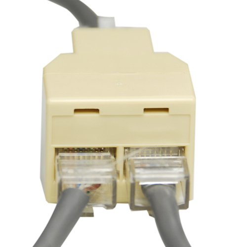 tinxi® RJ45 Splitter Y-Verteiler Netzwerk LAN ISDN Adapter Ethernet Patch Kupplung 8 polig Eingang zu 2 x 8 pol Ausgang für 10/100MBit Netzwerke oder ISDN Telefon-Netz