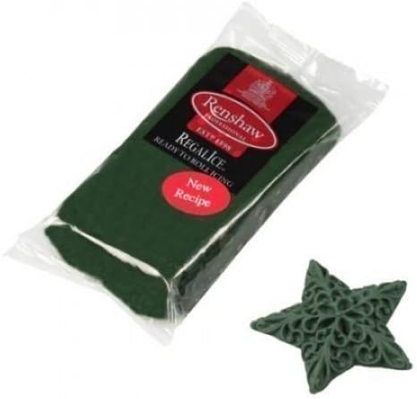 250g Christmas Dark Green Regalice Ready Roll Icing - Cake Covering Sugar Paste