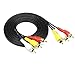 Produktbild 3 RCA Stecker auf 3 RCA Stecker geschirmtes Kabel, Composite Video und Stereo Audio Anschlusskabel für TV-Boxen, DVD-Player, Videorekorder, Camcorder, Projektoren,(3RCA 3RCA 1,8 m)