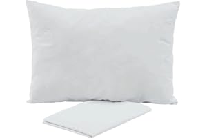 BABY AMABC Toddler Pillow with Pillowcase - Soft Cot Cotton Toddler Pillows for Sleeping - Machine Washable - Toddlers, Kids, Boy, Girl Plain Grey Pillow Case - Perfect for Travel, Toddler Crib, Bed Set