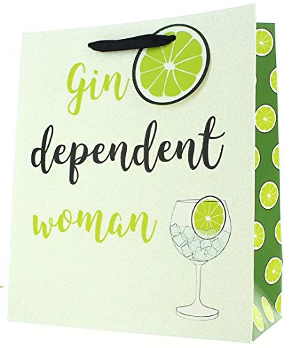 Medium Female Gift Bag - Grey Bear with Butterflies & Flowers 10"x8.5"