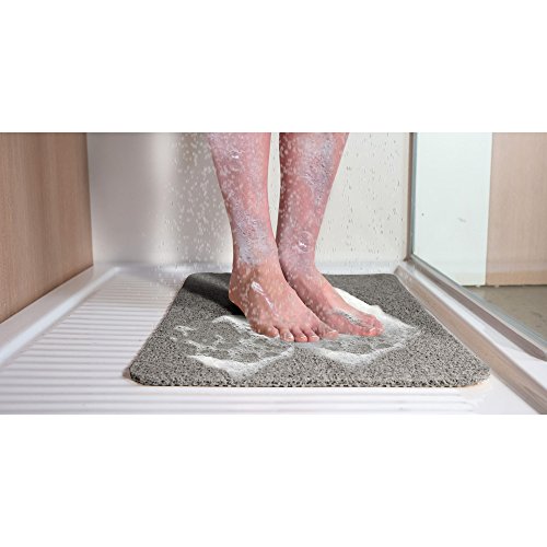 Hydro Wonder® Luxus Anti-Rutschmatte für Bad und Dusche Shower Mat 40 x 60 cm in Beige oder Grau – Original aus TV-WERBUNG! Farbe:Grau - 4
