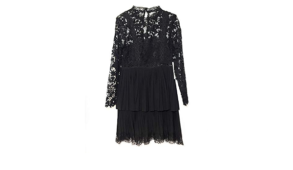 ZARA - Vestito - Manica Lunga - Donna Nero L : Amazon.it: Abbigliamento