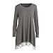 Produktbild JiaMeng Damen Casual Spitze Langarmhemd Pullover Kleid Tops Bluse