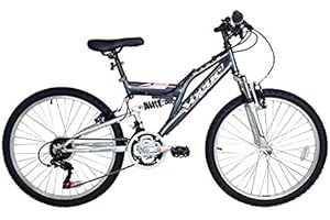 BASIS BIKES Basis Vogue Junior Girls Full Suspension Mountain Bike, 24" Wheel - Grey