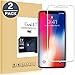 Price comparison product image EasyULT [2 pack] Screen Protector iPhone X, 2-Pack Premium Tempered Glass Full Cover Screen Protector Film for iPhone X(9H Hardness,0.26mm Thick,2.5D)-White