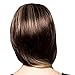 Bigood 48cm Smooth Inclined Bangs Double color straight flaxen and Brown wig