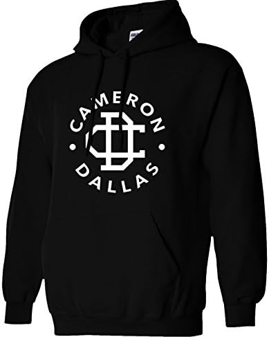 CAMERON DALLAS unisex HOODY HOODED pull over Sweatshirt (LARGE, BLACK)