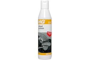 HG Steel Polish, Stainless Steel Cleaner & Protector, Chrome & Copper Metal Cleaner, Stainless Steel Polish, Kitchen Cleaner for Metal, Multi Surface Cleaner & Metal Kitchen Worktop Cleaner - 250ml