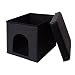 Produktbild Sitzwürfel Sitzhocker Sitzbank Sitztruhe Truhe Aufbewahrungsbox faltbar, Größe:38x38x38;Farbe:Hundebox schwarz