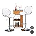 Produktbild Relaxdays höhenverstellbar, drehbar, mit Lehne, Kunstleder, Metall, HxBxT: 111 x 47 x 47 cm, weiß Barhocker Chillout E 2er Set, verchromter Stahl, Schaumstoff