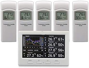 Multi-Function Weather Station, Multi-Function Measurement Temperature And Humidity Can Support Multiple Sensor Accessories, 5 Sensors, Temperature And Humidity Recorder